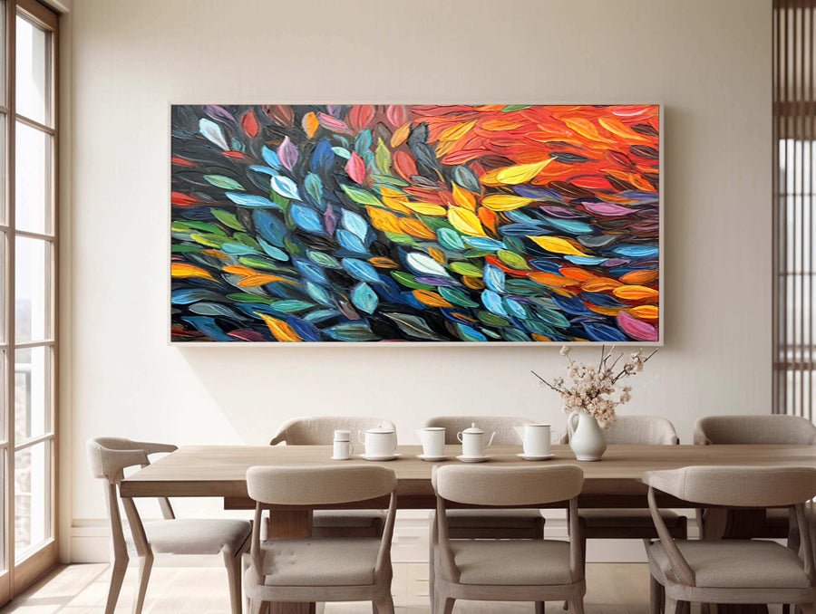 Colorful Leaves Abstract Wall Art #BGM 034 hand-painted oil painting
