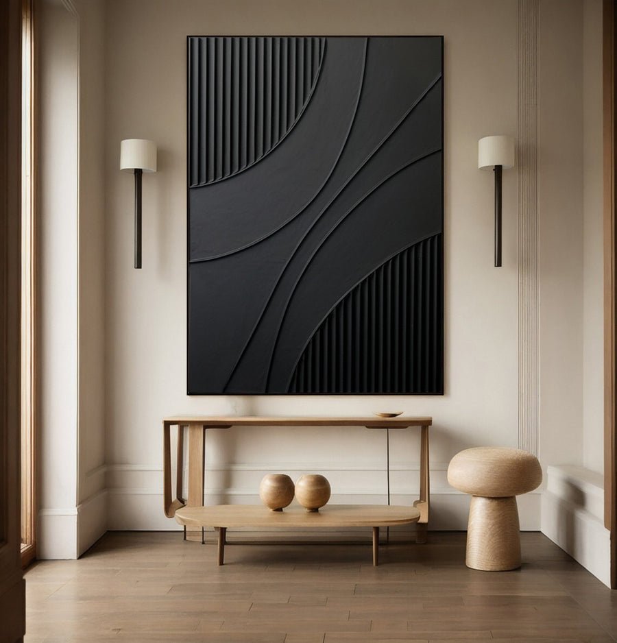 Contemporary Art with Striated Sections and Smooth Areas #BGA 246 hand-painted oil painting
