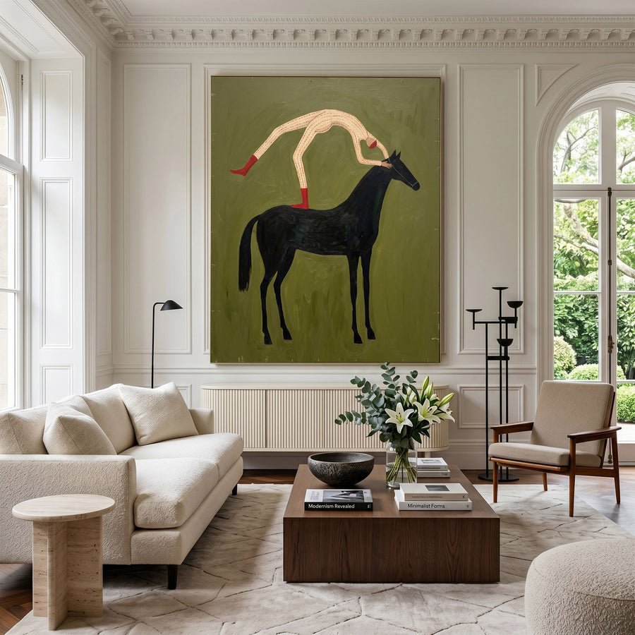 Cowboy Balance Wall Art #AVG 111 hand-painted oil painting