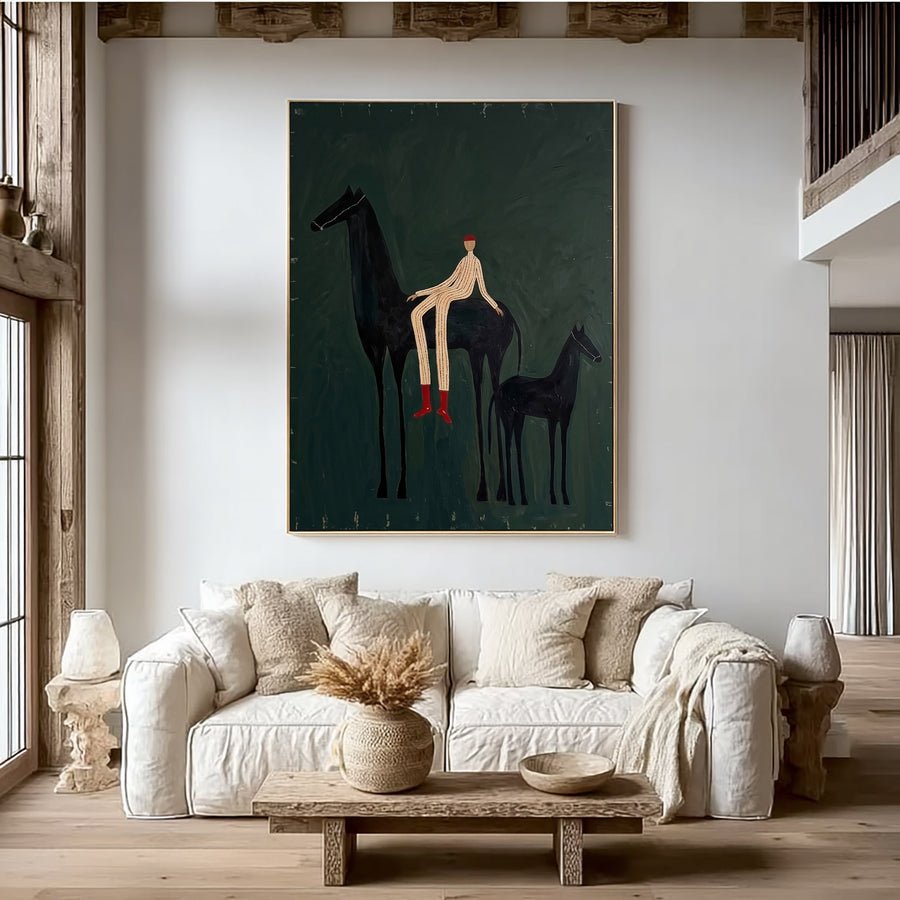 Cowboy Family Wall Art #AVG 103 hand-painted oil painting