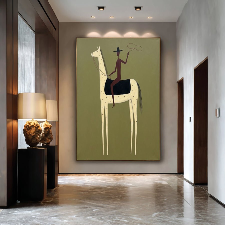 Cowboy Horizon Wall Art #AVG 105 hand-painted oil painting