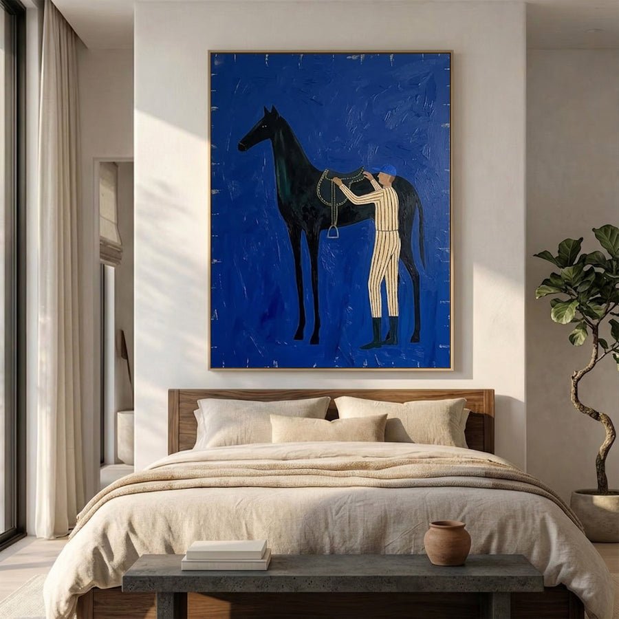 Cowboy Horse Wall Art #AVG 102 hand-painted oil painting