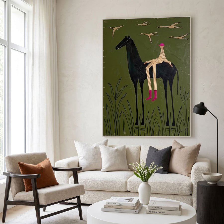 Cowboy Meadow Wall Art #AVG 108 hand-painted oil painting