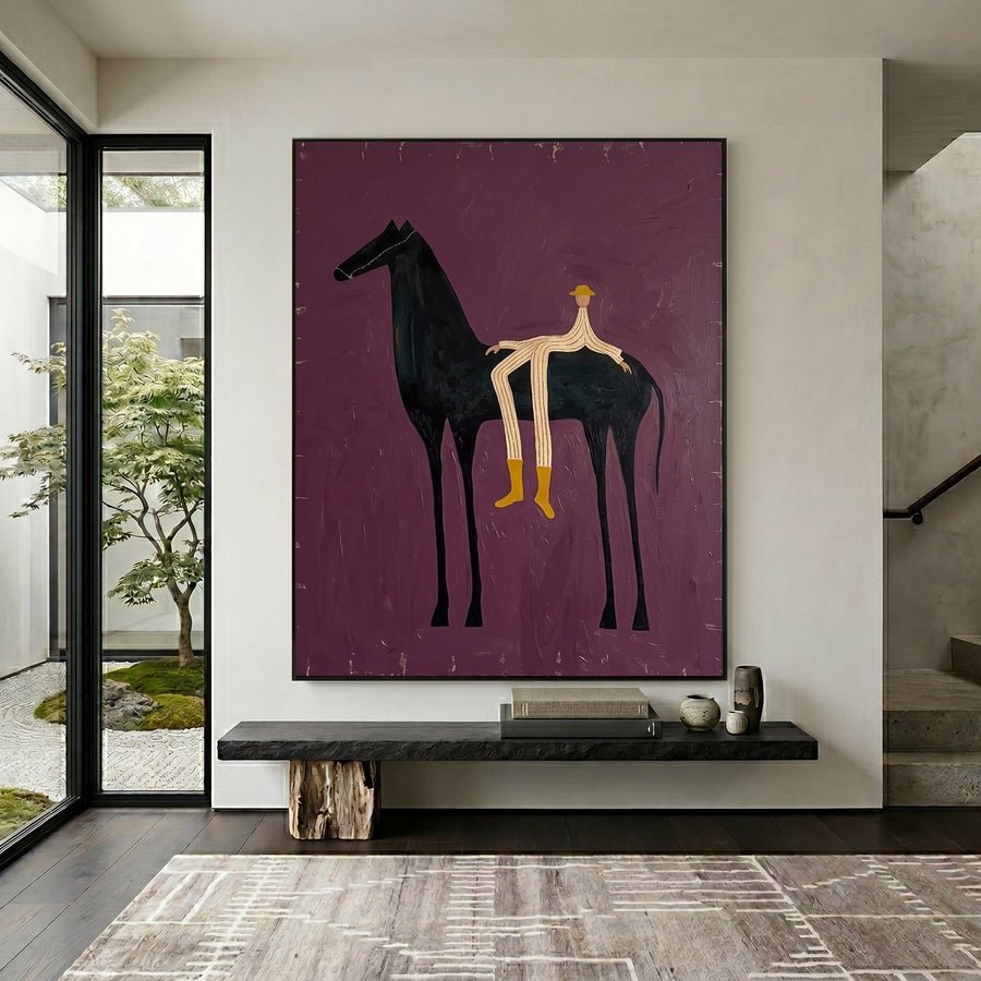 Cowboy Twilight Wall Art #AVG 107 hand-painted oil painting