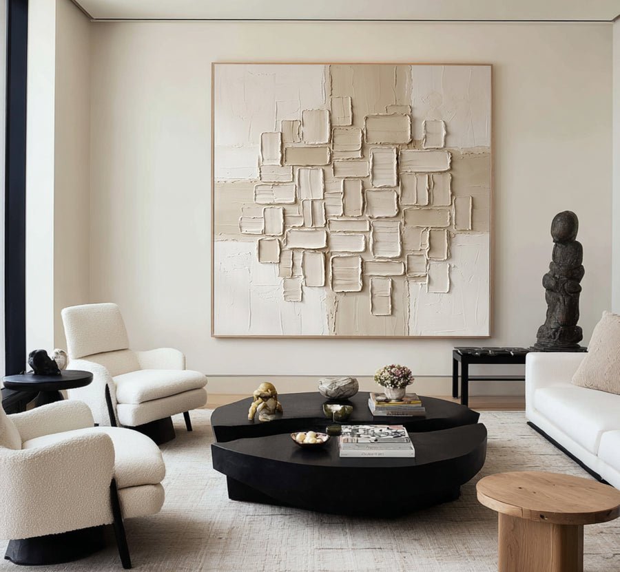Cubic Relief Wall Panel Art #AVG 082 hand-painted oil painting
