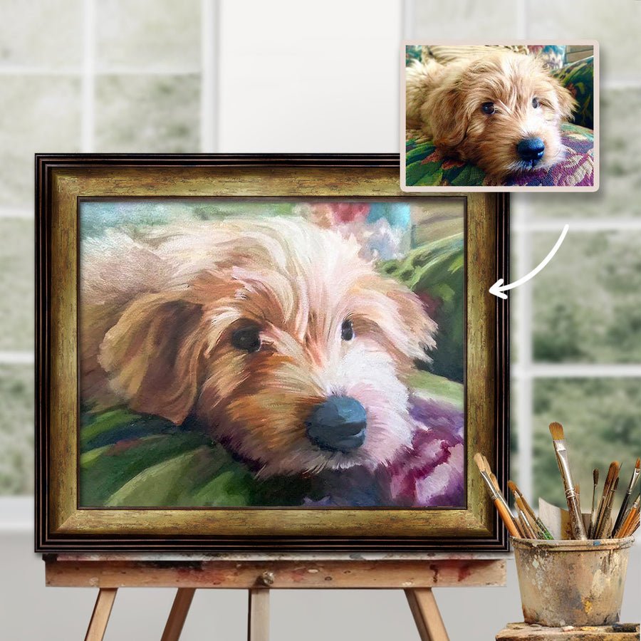 Custom Pet Portrait Oil Paintings: Personalized Pet Art hand-painted oil painting