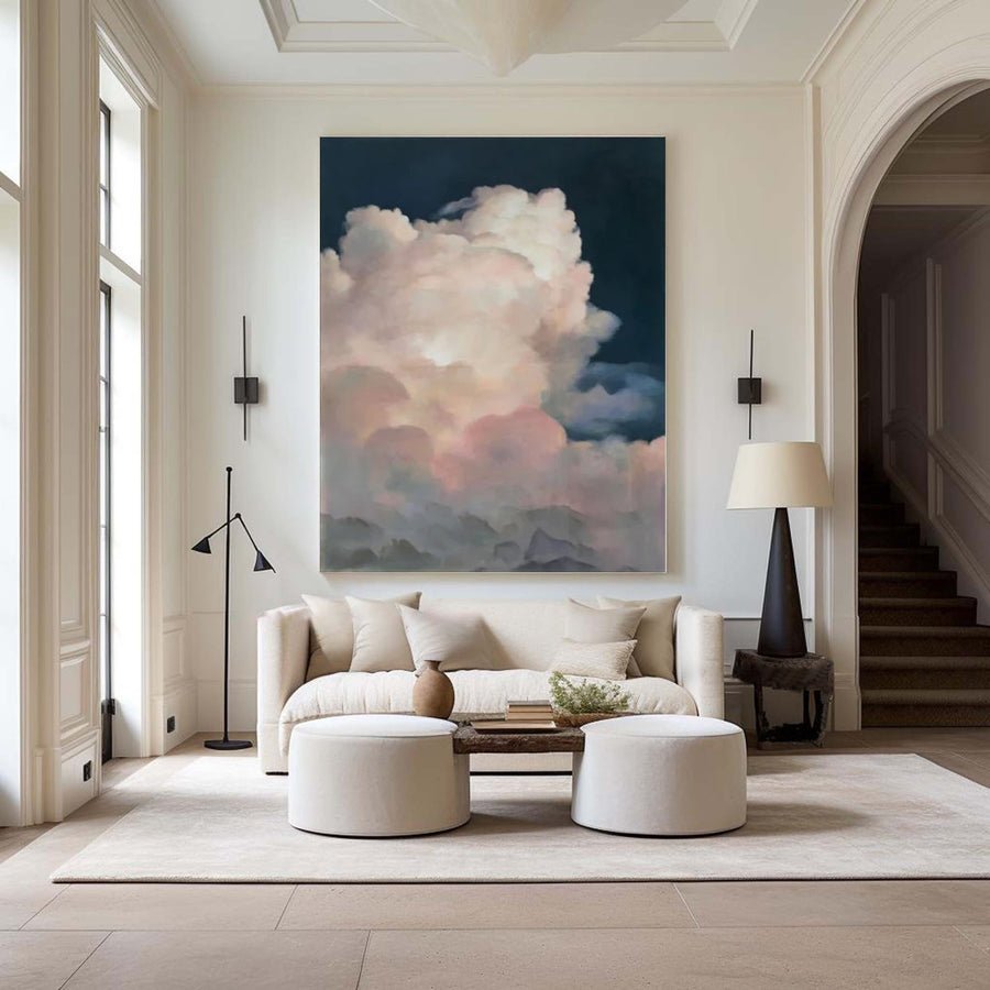 Dreamy Cloudscape Art Print Large Tranquil Sky Wall Art #OS 002 hand-painted oil painting