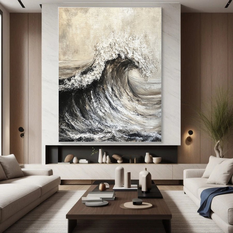Dynamic Ocean Wave Canvas Art Textured Sea Painting #OS 068 hand-painted oil painting