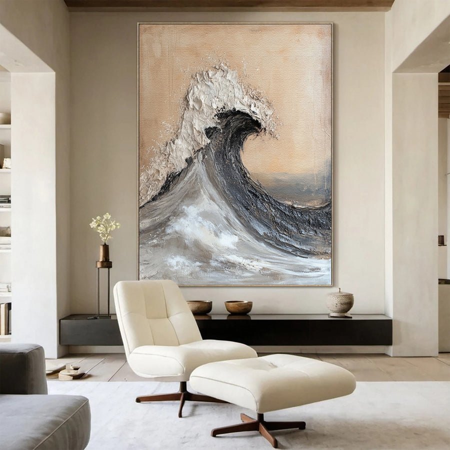 Dynamic Ocean Wave Canvas Art Textured Sea Painting #OS 069 hand-painted oil painting