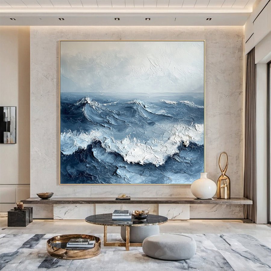 Dynamic Ocean Wave Canvas Art Textured Sea Painting #OS 075 hand-painted oil painting