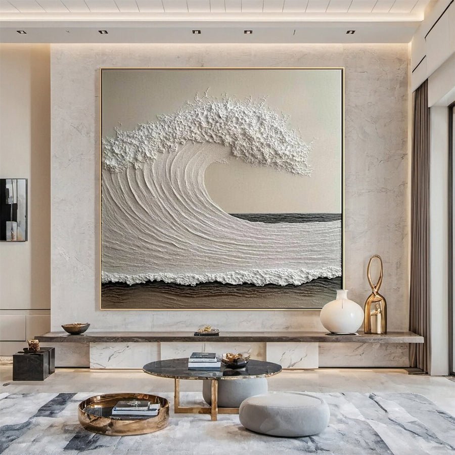 Dynamic Ocean Wave Canvas Art Textured Sea Painting #OS 078 hand-painted oil painting