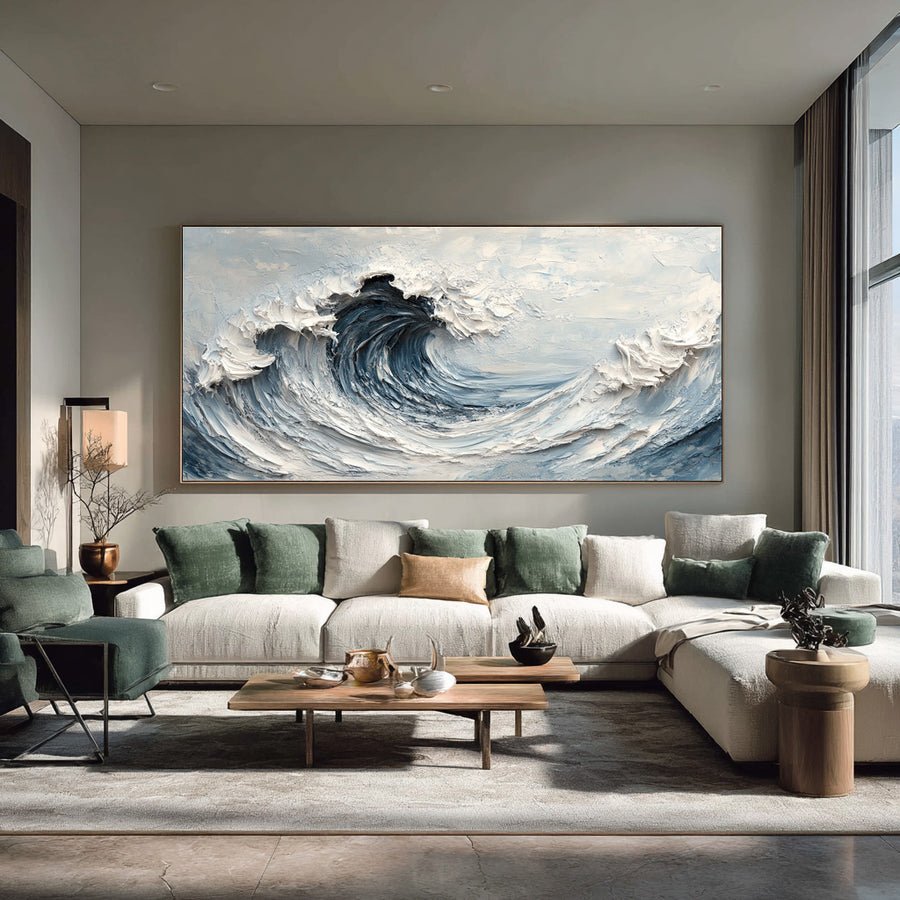 Dynamic Ocean Wave Wall Art for Coastal Homes #WG 006 hand-painted oil painting