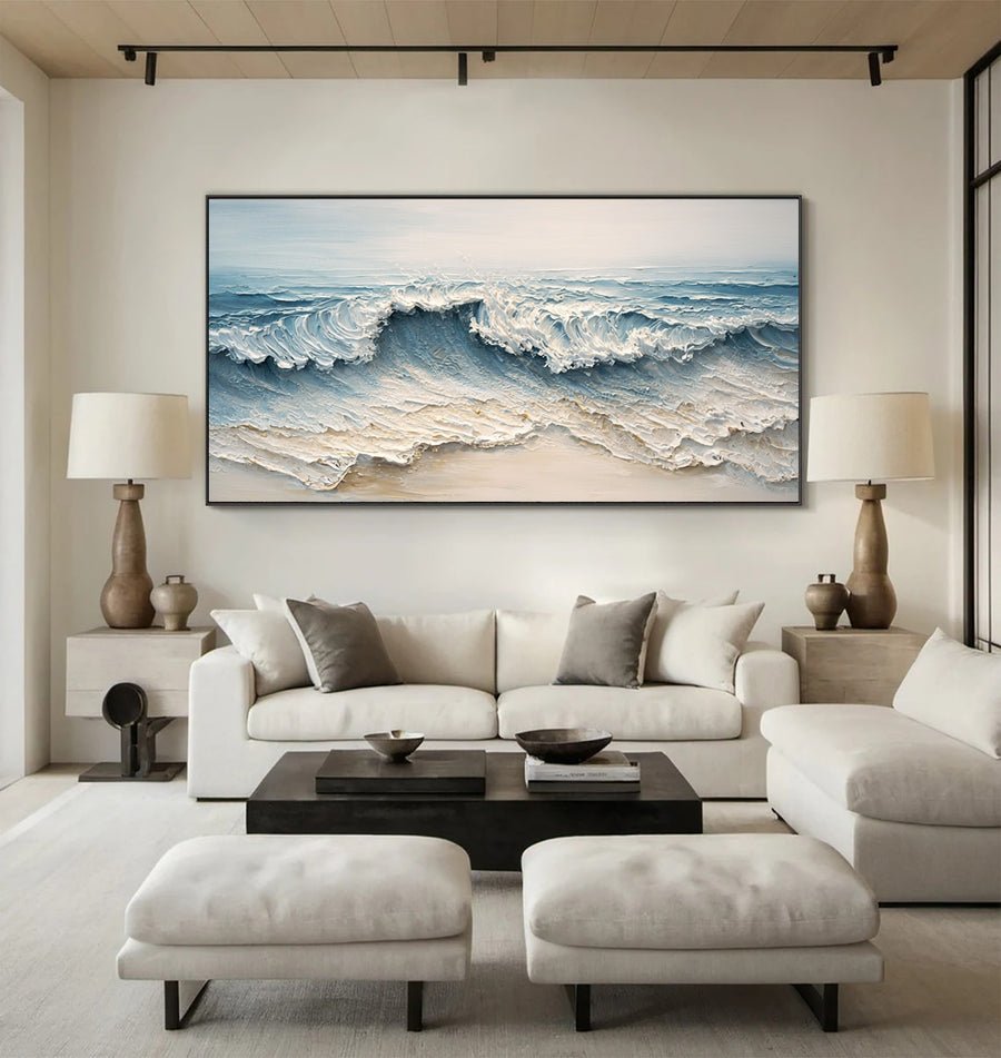 Oversized Coastal Wall Art for Beach House Style #WG 007 hand-painted oil painting