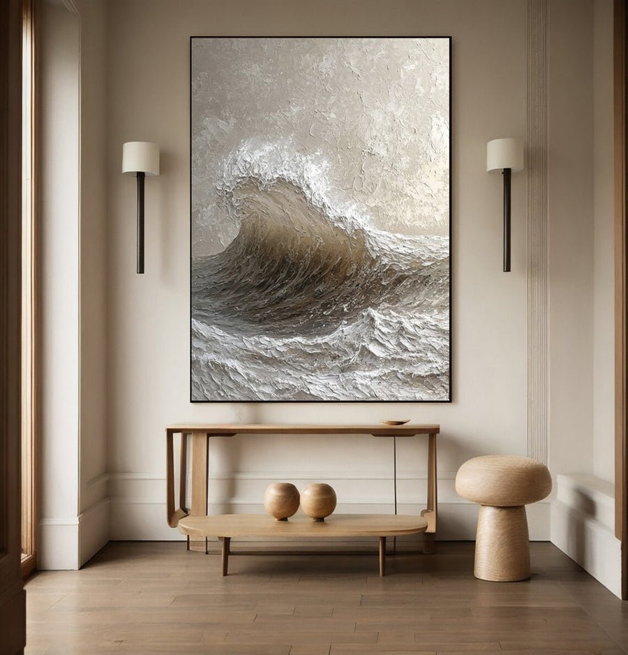 Dynamic Textured Ocean Wave Art Capturing Oceanic Power #BGA 243 hand-painted oil painting