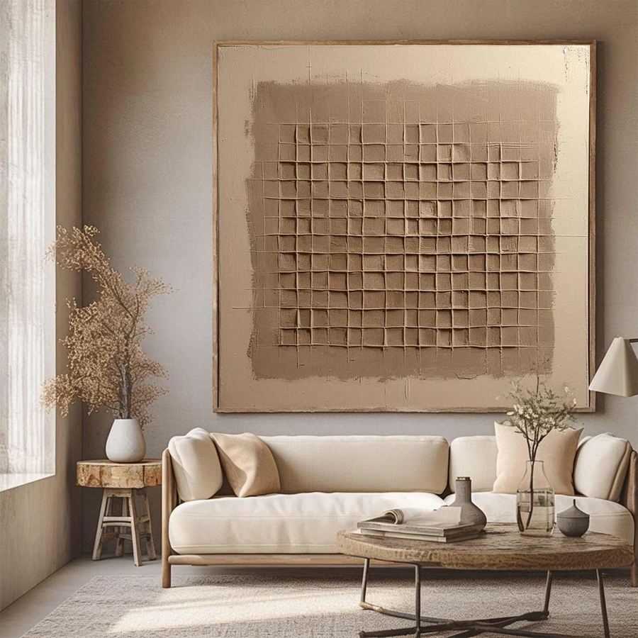 Earth Tone Japanese Wabi Sabi Wall Art #WSA 001 hand-painted oil painting