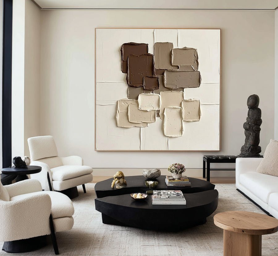 Earth Tone Relief Wall Art #AVG 092 hand-painted oil painting