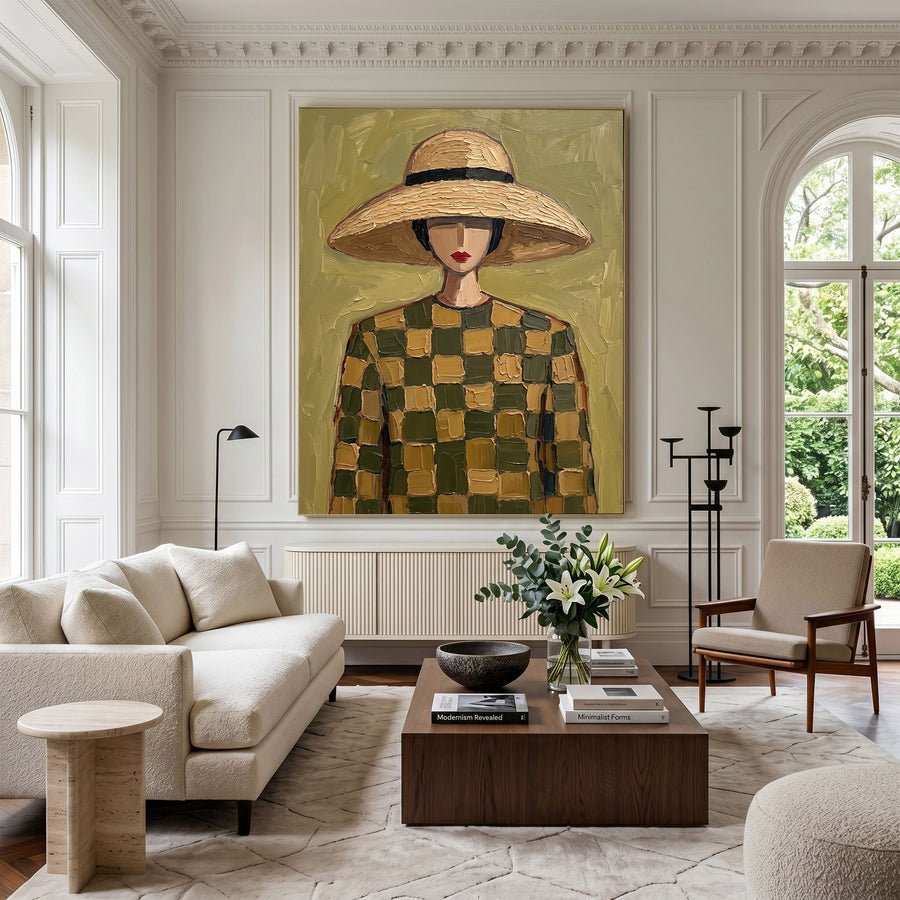 Earth Tone Western Muse Wall Art #AVG 125 hand-painted oil painting