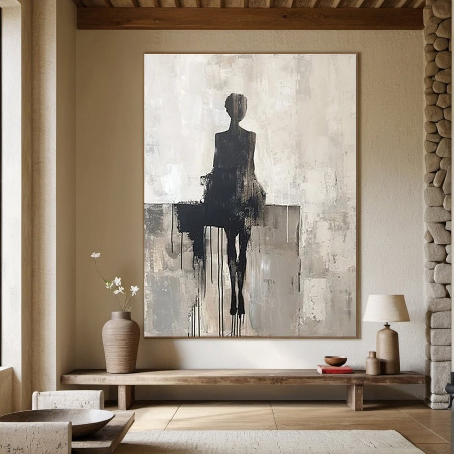 Echo of Self: Abstract Figure Painting, Contemporary Wall Art #BGA 125 hand-painted oil painting