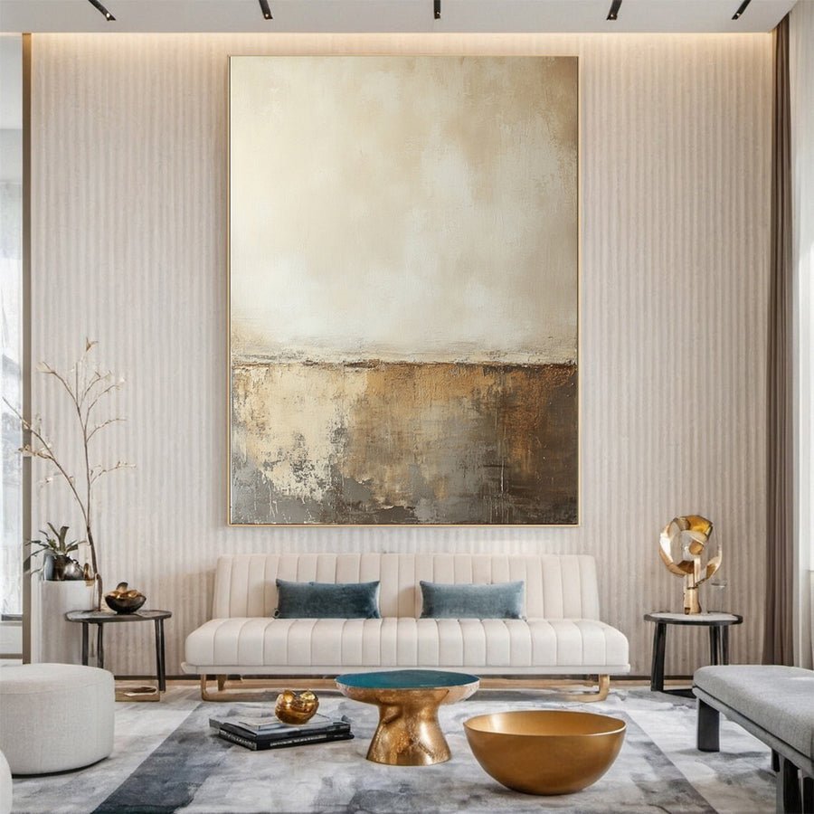 Elegant Decay Abstract Beige Wall Art #BBA 041 hand-painted oil painting