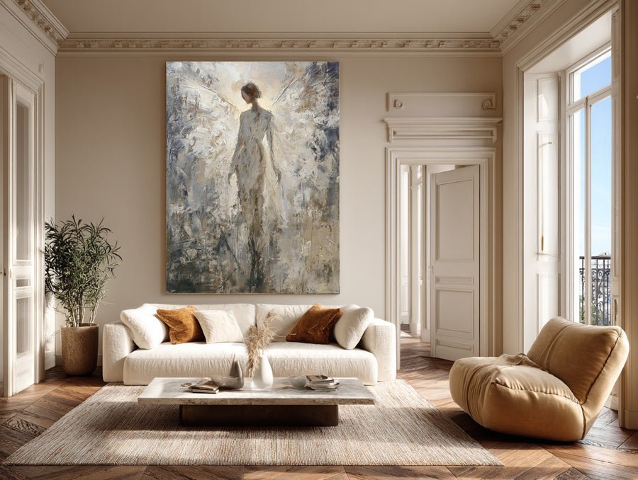 Ethereal Abstract Angel Art for Modern Homes #WG 009 hand-painted oil painting