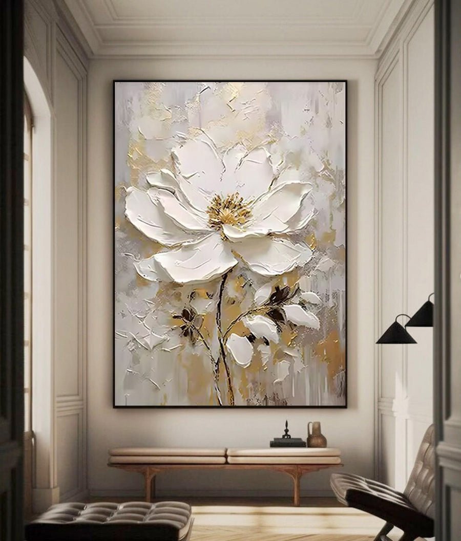 Executive Bloom: Large 3D Floral Canvas, Home Statement Art #BGA 126 hand-painted oil painting