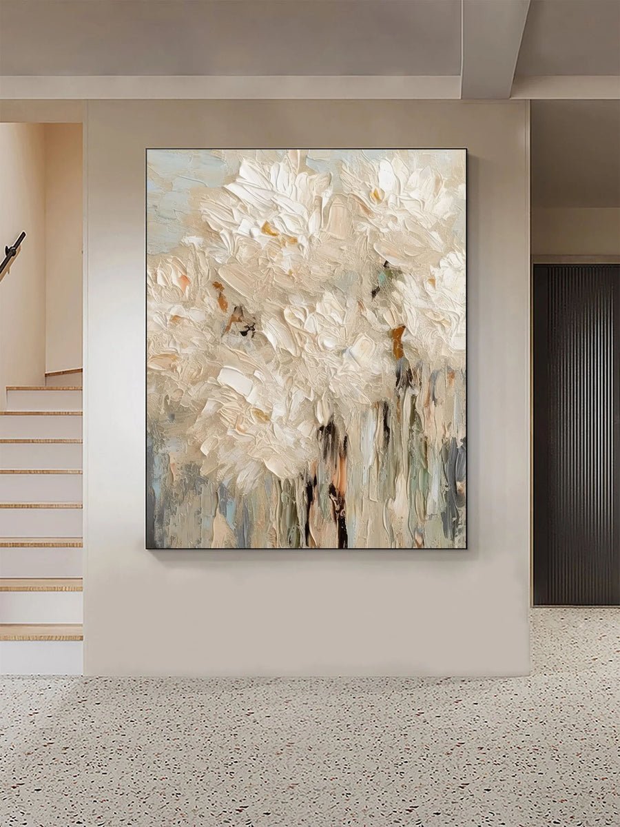 Elegant Floral Wall Art in 3D Minimalist Style #FT 064 hand-painted oil painting