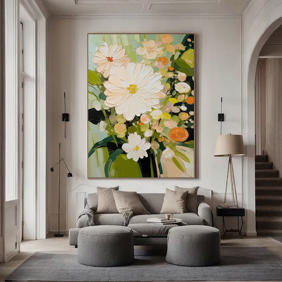 Flower & Tree Abstract Painting #FT 008 hand-painted oil painting