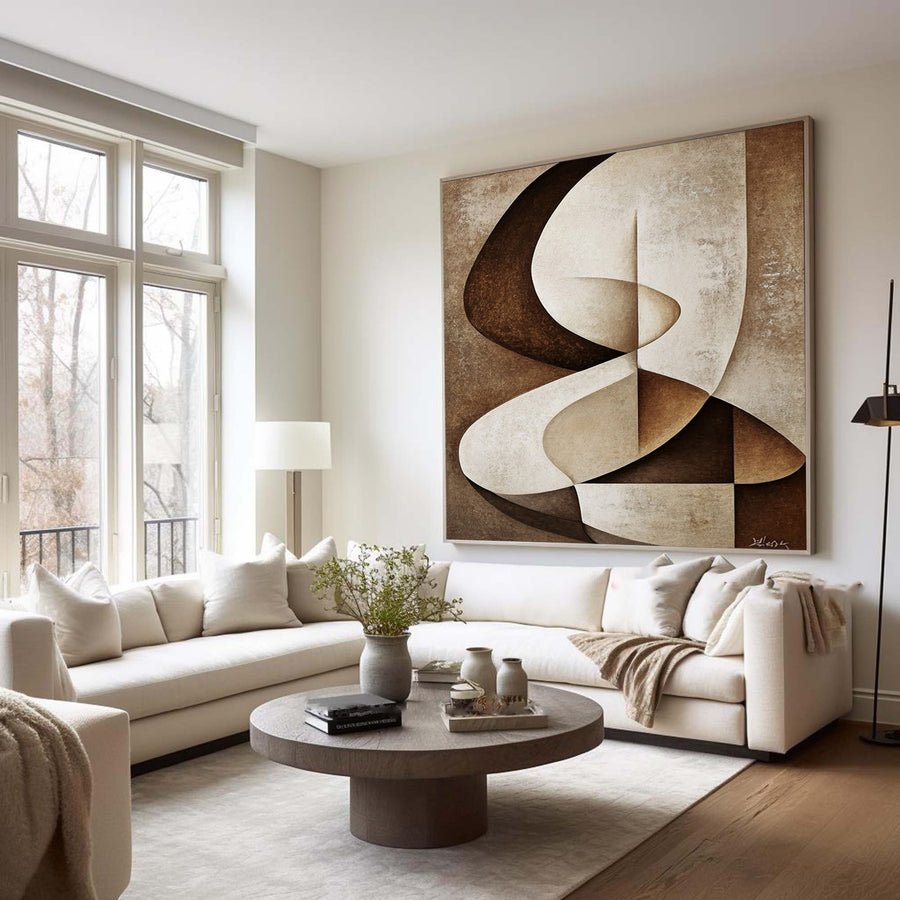 Geometric Abstract Oil Painting for Modern Room Decor #BBA 046 hand-painted oil painting