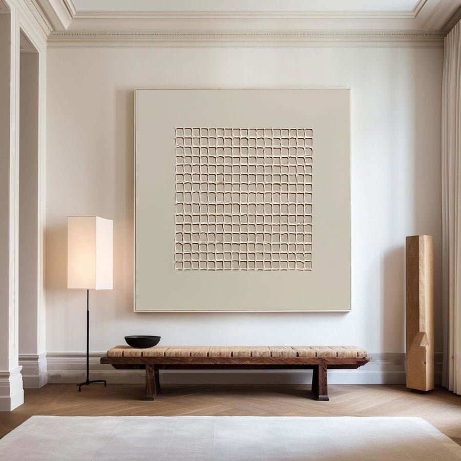 Geometric Beige Texture Canvas Art #WS 006 hand-painted oil painting