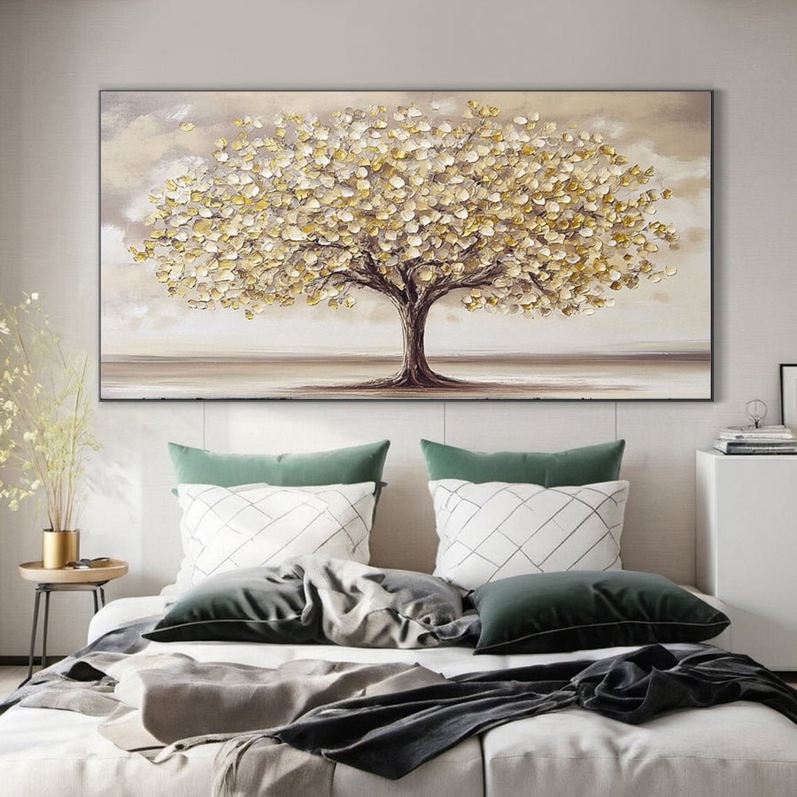 Golden Tree of Tranquility Canvas Art Luxurious Wall Decor #FT 056 hand-painted oil painting