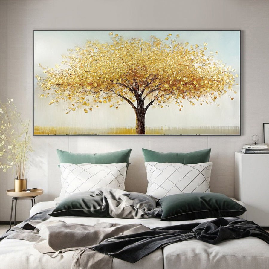 Golden Tree of Tranquility Canvas Art Luxurious Wall Decor #FT 057 hand-painted oil painting