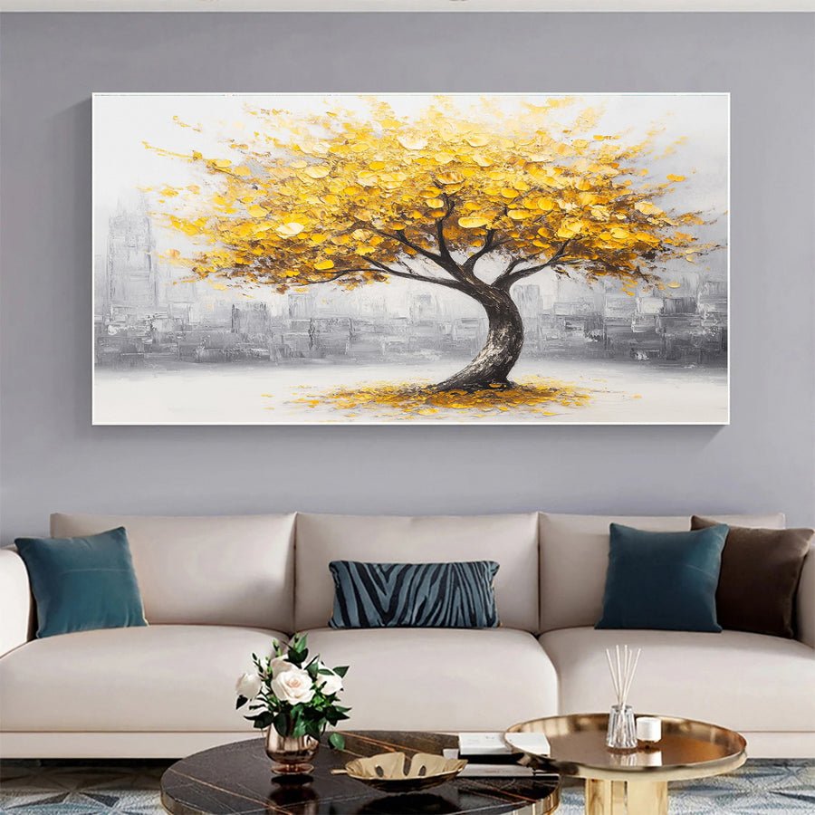 Golden Tree of Tranquility Canvas Art Luxurious Wall Decor #FT 060 hand-painted oil painting