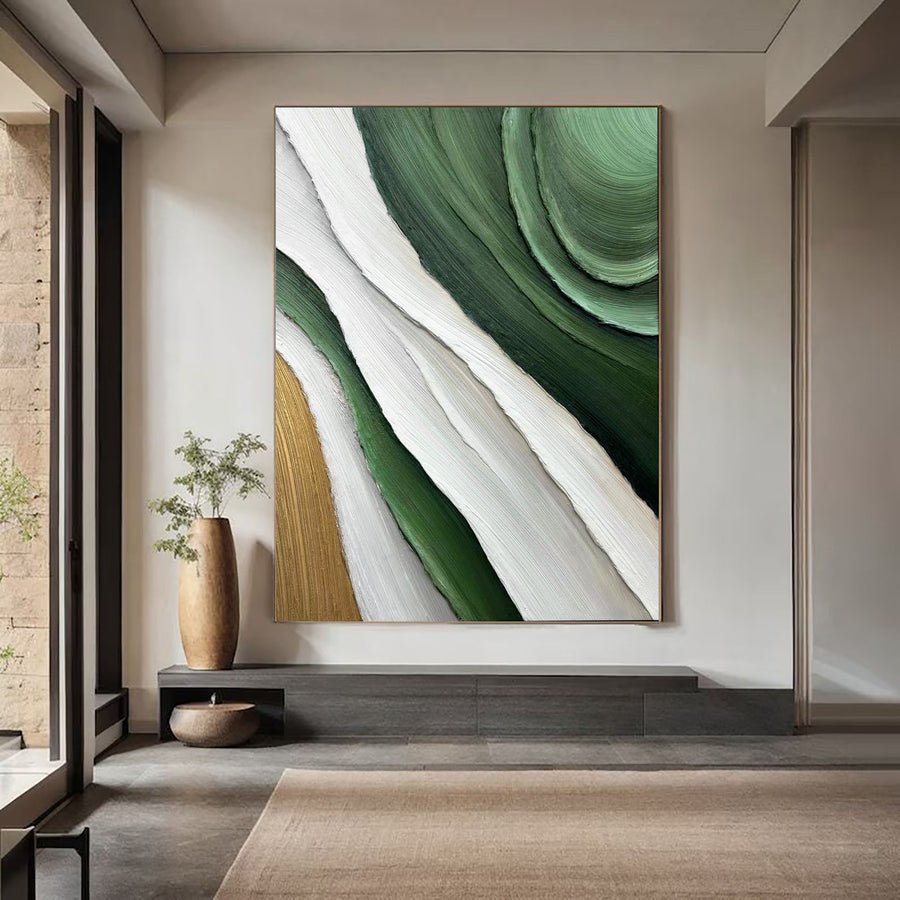 Green Minimalist Abstract Painting #BGM 036 hand-painted oil painting
