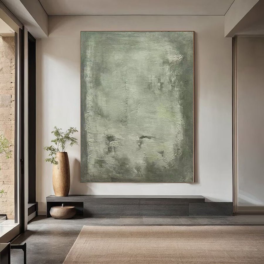 Green Minimalist Painting Modern Wall Art  #BGA 004 hand-painted oil painting