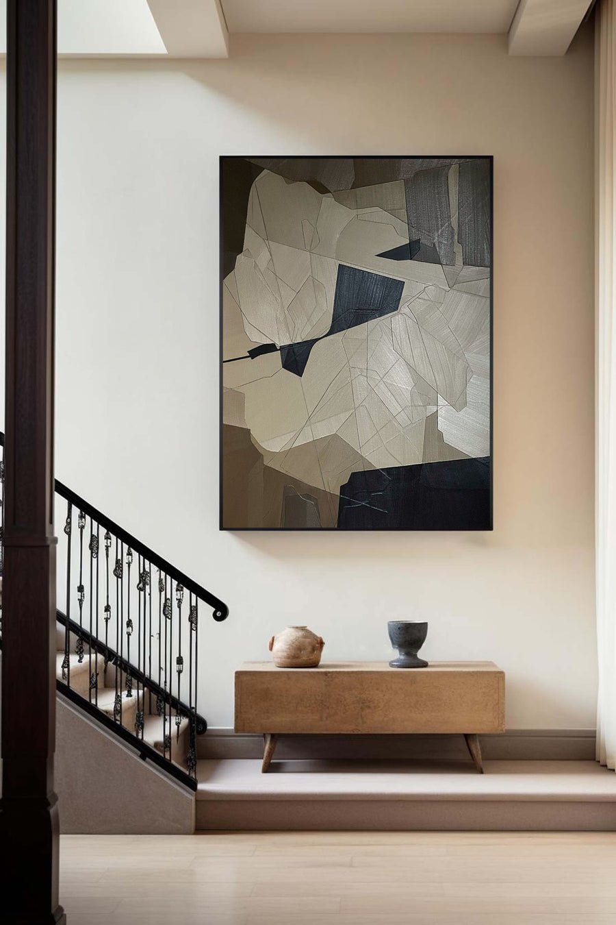 Grey Minimalist Painting #CXA 002 hand-painted oil painting