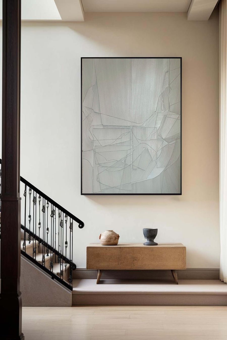 Grey Minimalist Painting #CXA 007 hand-painted oil painting