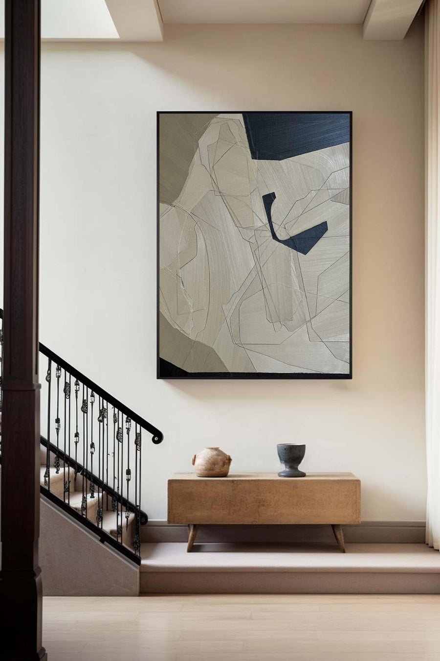 Grey Minimalist Painting #CXA 008 hand-painted oil painting