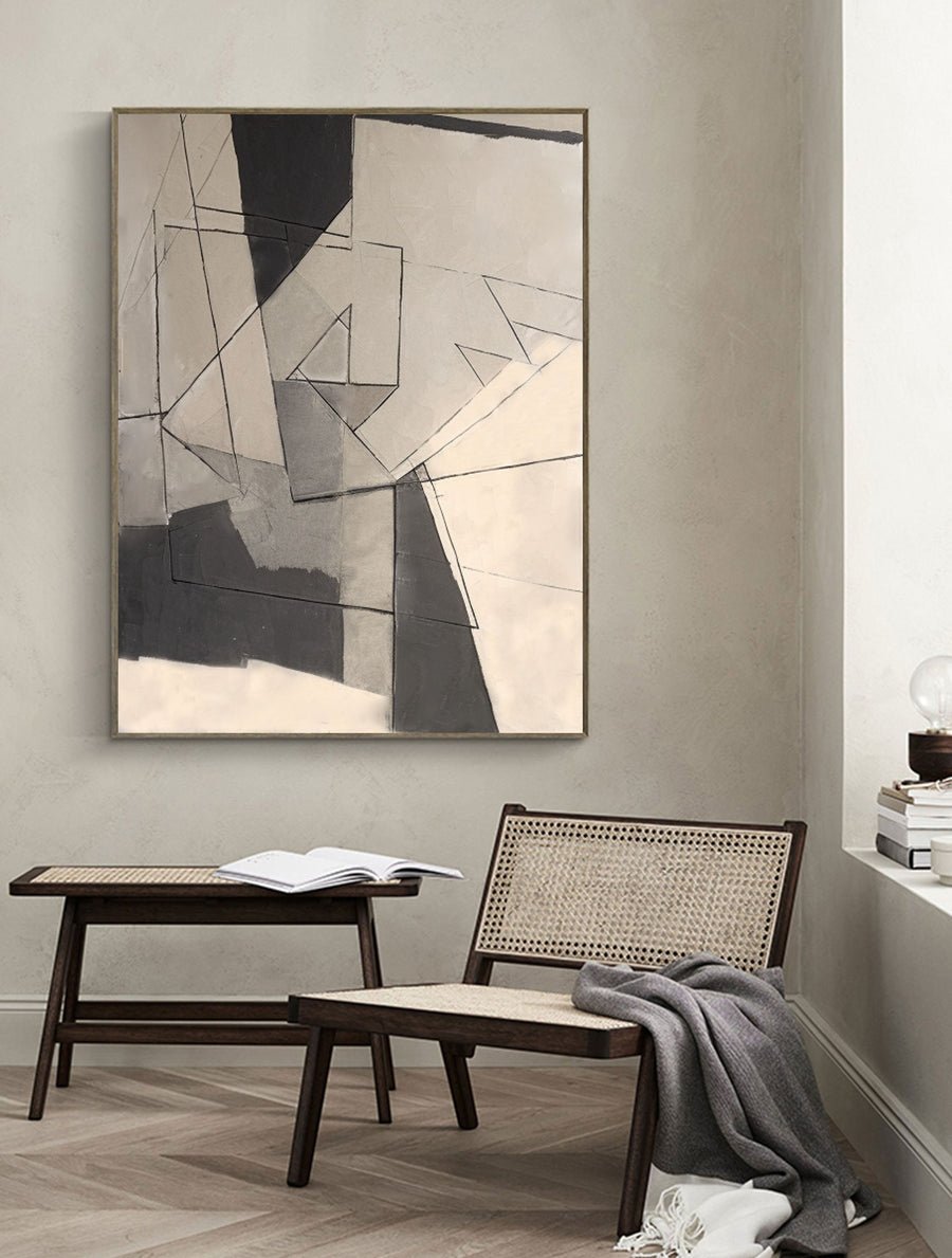 Grey Minimalist Painting #CXA 009 hand-painted oil painting