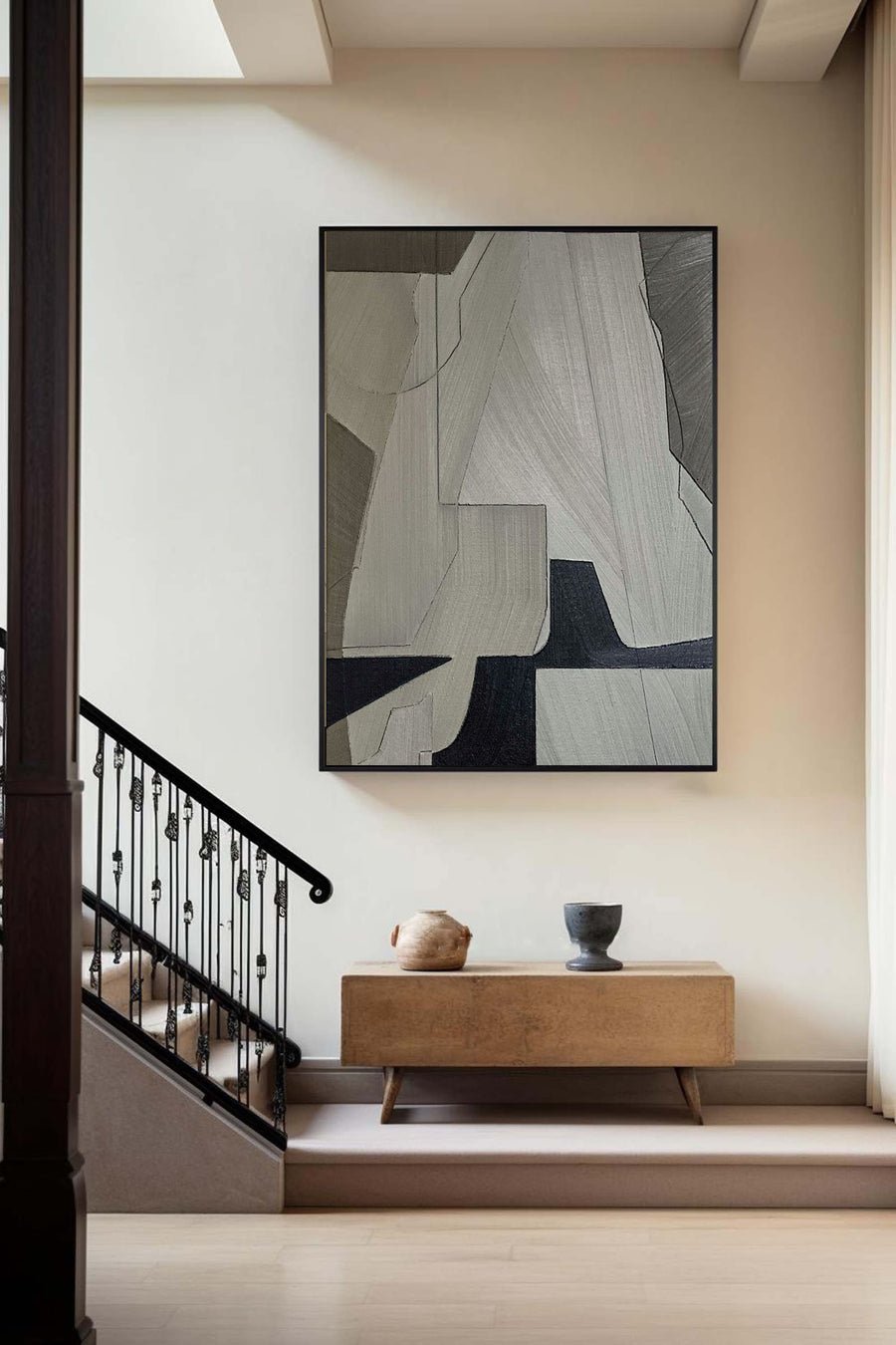 Grey Minimalist Painting #CXA 010 hand-painted oil painting