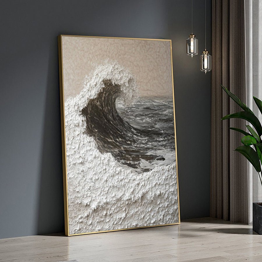 Handcrafted Ocean Wave Painting with Textured 3D Details #BBM 037 hand-painted oil painting