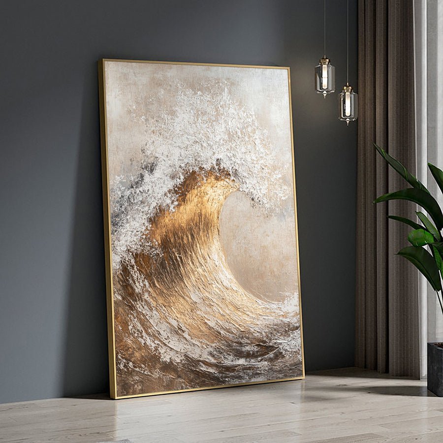 Handcrafted Ocean Wave Painting with Textured 3D Details #BBM 039 hand-painted oil painting