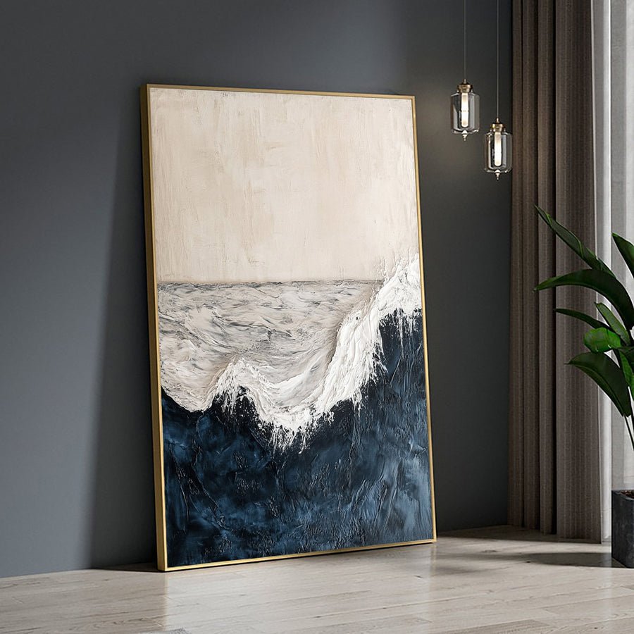 Handcrafted Ocean Wave Painting with Textured 3D Details #BGM 038 hand-painted oil painting