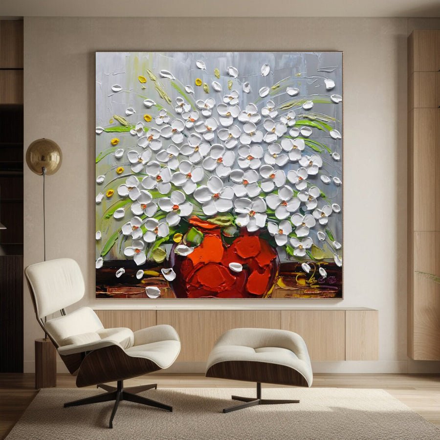 Impasto Garden: Vibrant Textured Flowers, Bold Floral Display #BGA 148 hand-painted oil painting