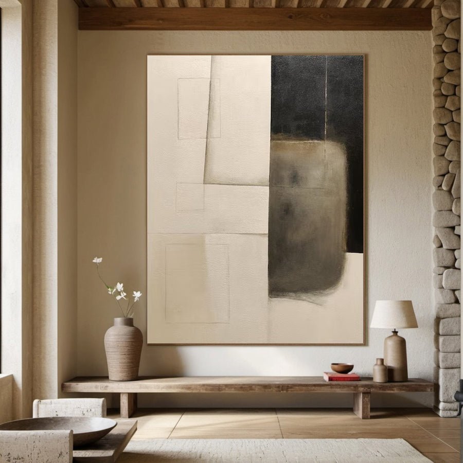 Imperfect Forms: Wabi-Sabi Inspired Abstract, Textured Art  #BGA 112 hand-painted oil painting