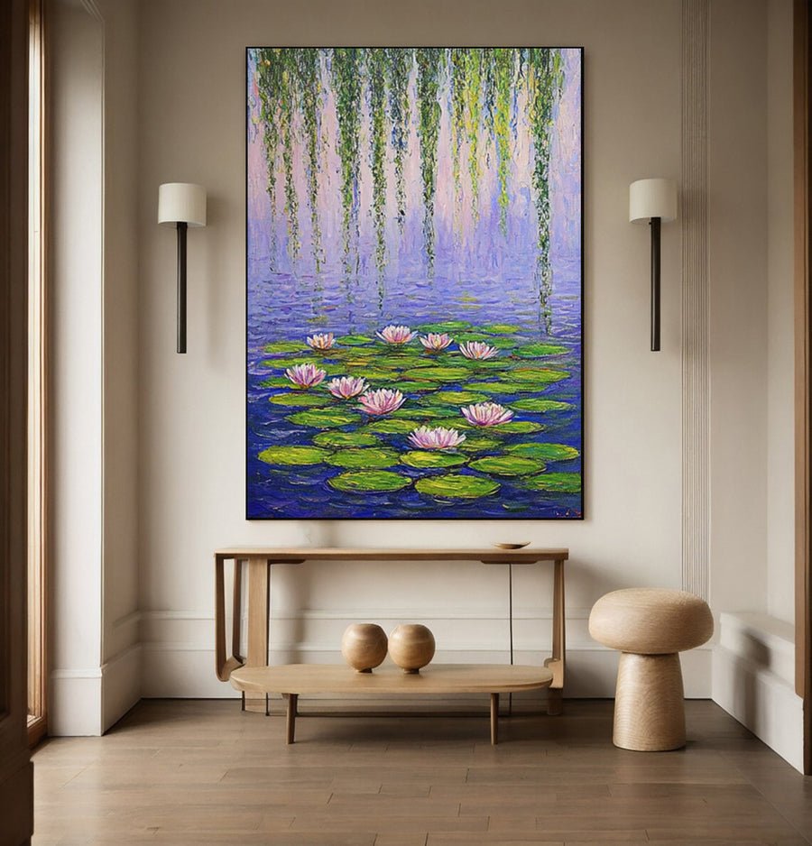 Impressionistic Artwork Evoking Monet's Water Garden #BGA 279 hand-painted oil painting