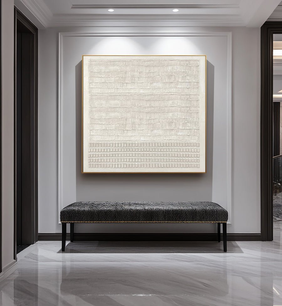 Minimalist Square Relief Art Entryway Decor #WG 024 hand-painted oil painting