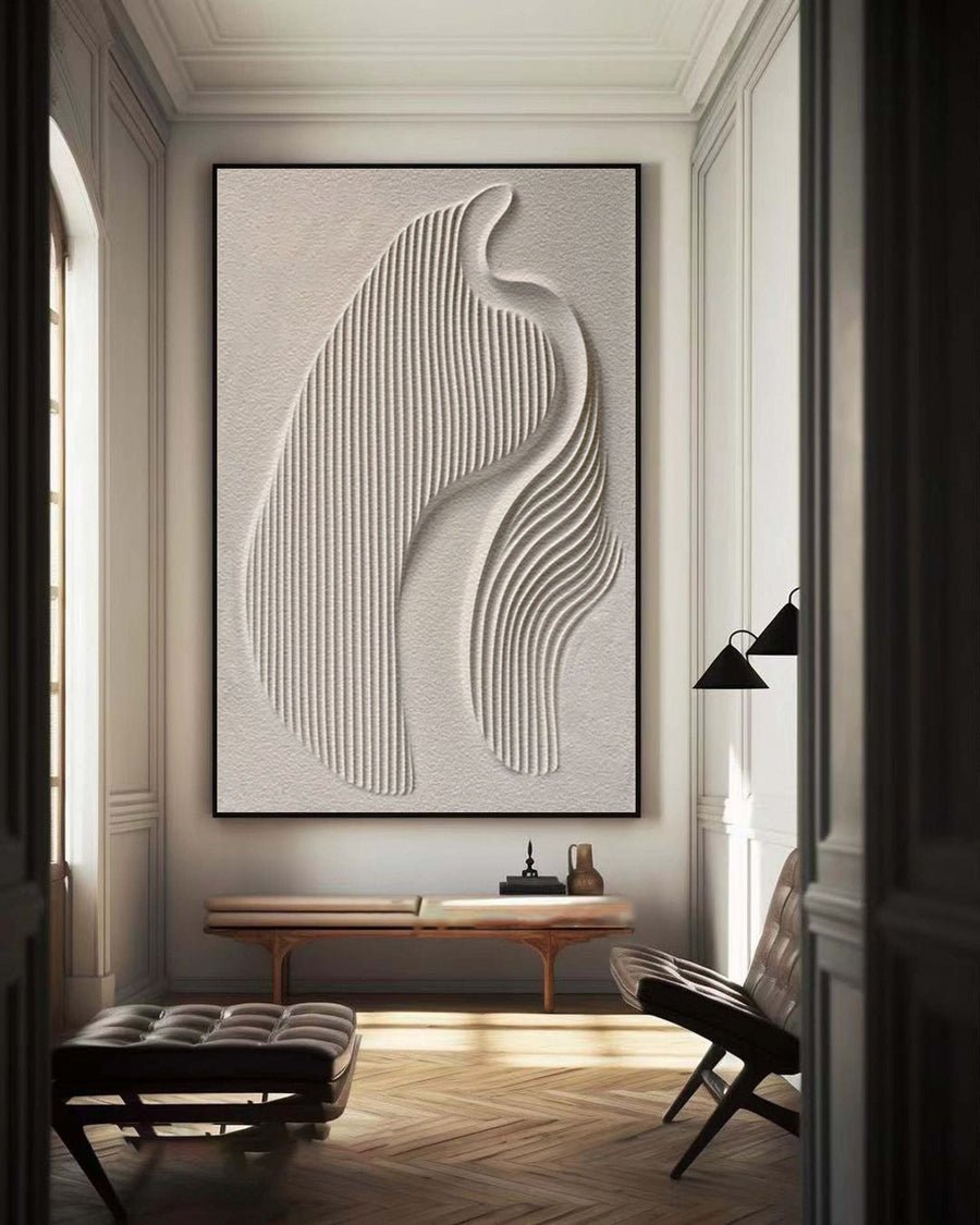Large 3D Minimalist Abstract Canvas with Intricate Textured Design #BBM 024 hand-painted oil painting