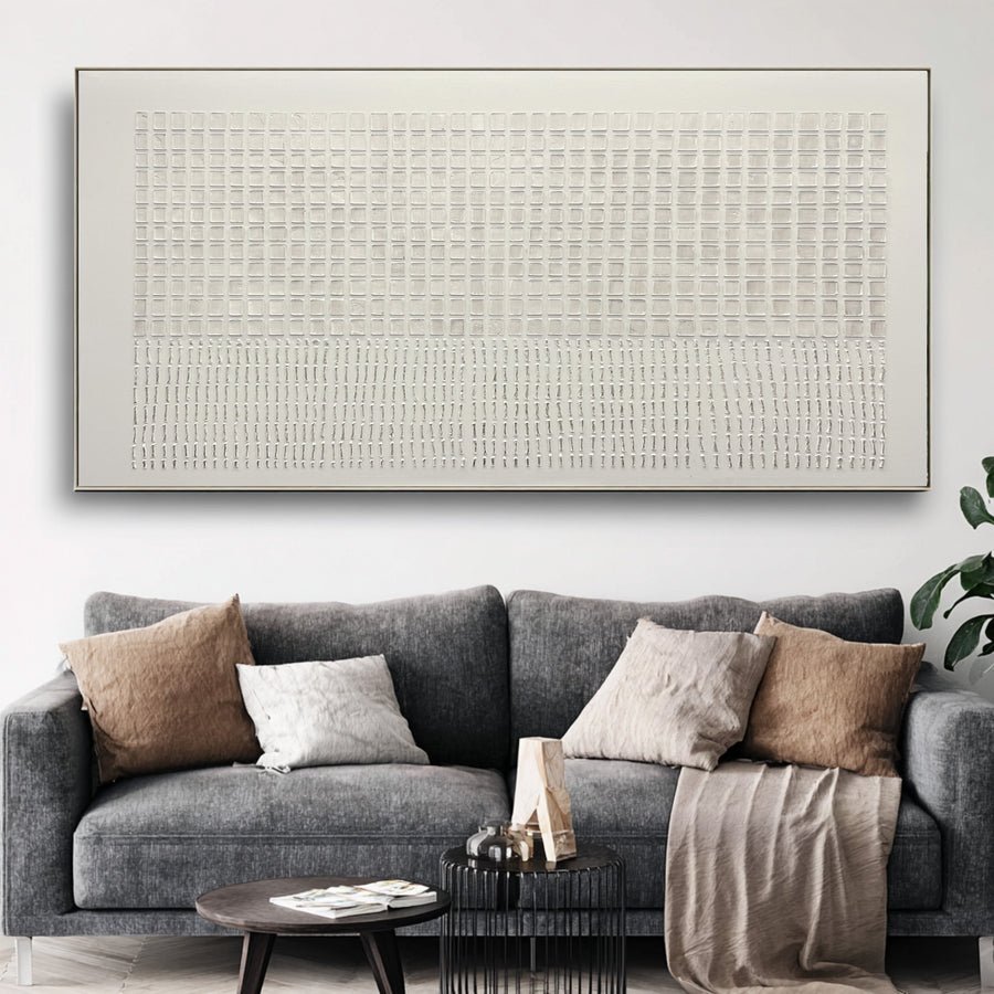 Large Abstract Beige Texture Oil Painting | artvistagallery  #WAB 023 hand-painted oil painting