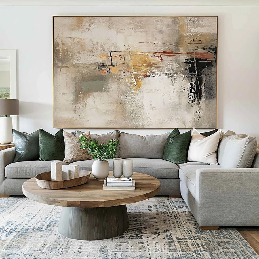 Large Abstract Canvas with Deep Texture and Muted Hues #BGA 218 hand-painted oil painting