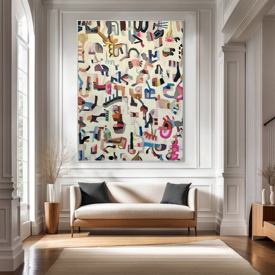 Large Abstract Colorful Fragmented Painting | XM Collection #WG 112 hand-painted oil painting